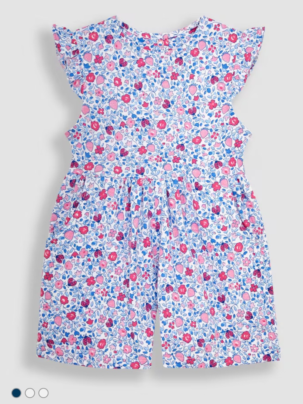 JoJo Maman Bébé girls' pink ditsy floral romper